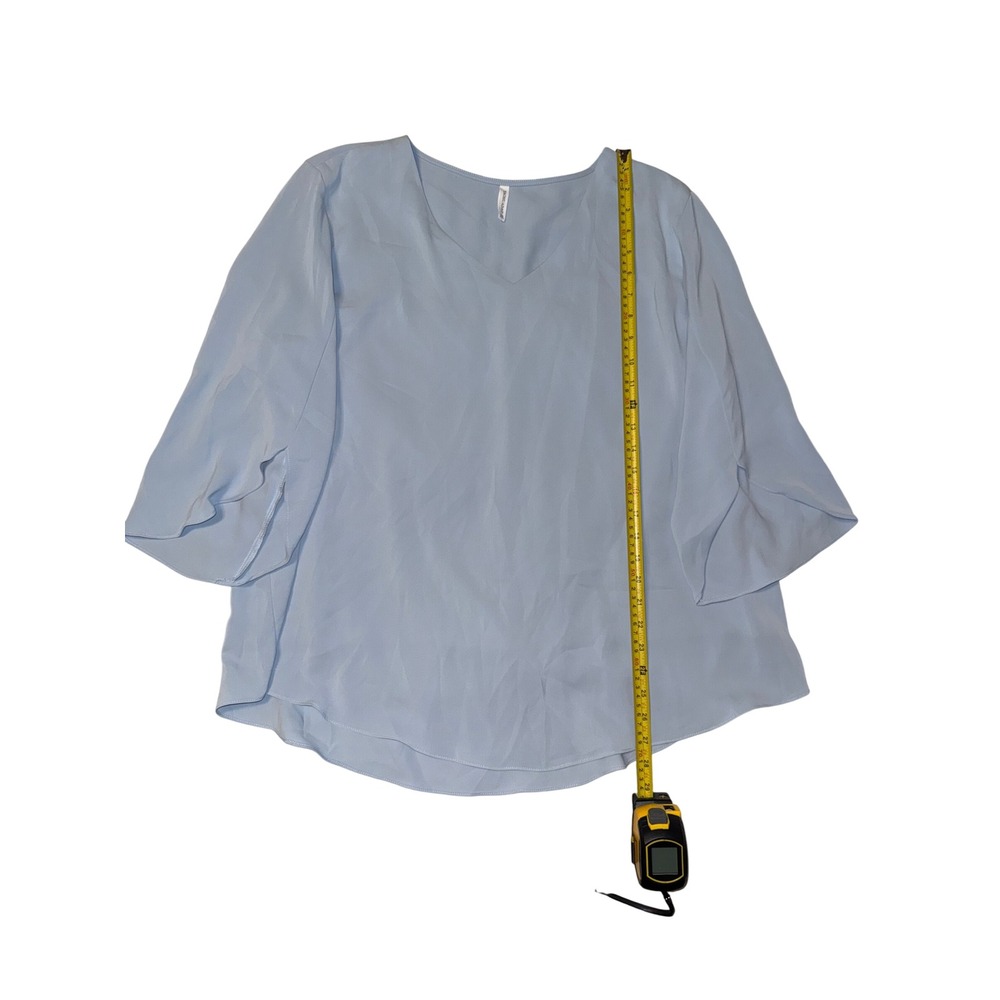 Taohuadao Light split‎ Bell Sleeve V-Neck Blouse Plus Size 2XL Relaxed Fit Top
